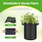 Healsmart 1 Gallon Nonwoven Grow Bags, Aeration Fabric Pots with Handles, Black, 6PK GLGROWBAG1X6LITEBLK - alternate 6