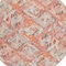 Homeroots 8' Coral And Orange Round Geometric Washable Indoor Outdoor Area Rug 609132 - alternate 8