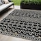 Homeroots 5' X 8' Black Ivory And Blue Geometric Washable Indoor Outdoor Area Rug 612173 - alternate 1