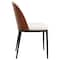 Leisuremod Tule Dining Side Chair with Velvet Seat and Steel Frame, Walnut/Beige, 2PK TCWN18BG2 - alternate 8