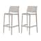 Homeroots Set of Four 30" Taupe Faux Rattan Heavy Duty Plastic Outdoor Bar Height Chairs 565347 - alternate 6