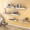 Homeroots Set Of Three Silver Glass Wall Mounted Floating Shelf 643669 - alternate 4
