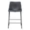 Homeroots Set of Two 24" Black Faux Leather and Steel Counter Height Bar Chairs, 2PK 555738 - alternate 5