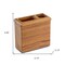 Homeroots Traditional Solid Teak Rectangular Toothbrush Holder 475840 - alternate 6