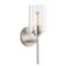 Jonathan Y Juno 13" 1-Light Farmhouse Industrial Metal/Glass Cylinder LED Sconce, Nickel/Clear JYL9547C - alternate 6