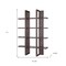 Homeroots 71" Brown Wood Four Tier Etagere Bookcase 630384 - alternate 4