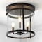 Jonathan Y Ciel Simple Farmhouse 12.5" 3-Light Metal/Glass Rustic Vintage LED Flush Mount, Oil Rubbed Bronze JYL7503A - alternate 7