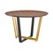 Homeroots 48" Brown And Gold Iron Sled Base Round Top Dining Table 569435 - alternate 9