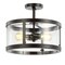 Jonathan Y Herndon 2-Light 15" Iron/Glass Modern LED Flush Mount, Black JYL6701A - alternate 1