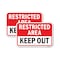 Signmission Restricted Area Keep Out, 12'' X 18'' 2 Signs, Heavy Gauge Aluminum, 2PK A-1218-2PACK-24762 - alternate 1