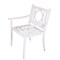 Homeroots 24" White Steel Geo Back Outdoor Arm Chair 606528 - alternate 3