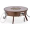 Leisuremod Walbrooke Outdoor Patio Aluminum Round Fire Pit Side Table with Lid and Fire Glass, Brown WBR-29-GL - alternate 9