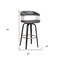 Homeroots 31" Gray And Black Faux Leather Swivel Bar Height Bar Chair 534471 - alternate 9