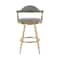 Homeroots 30" Gray and Gold Fabric and Stainless Steel Low Back Bar Height Swivel Bar Chair 569155 - alternate 8