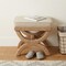 Homeroots 22in Beige and Brown Linen and Solid Wood Upholstered Bench 723436 - alternate 8