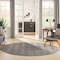 Homeroots 8' Dark Gray And Light Gray Round Geometric Indoor Outdoor Area Rug 550690 - alternate 7