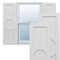 Ekena Millwork True Fit PVC Center Circle Arts & Crafts Fixed Mount Shutters, White, 12W x 48H, PR TFP001AC12X048WH - alternate 1