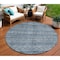 Homeroots 8' Blue And Gray Round Oriental Washable Indoor Outdoor Area Rug 616336 - alternate 1