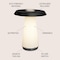 Jonathan Y Bruno 12.3 in. Mid-Century Minimalist Plant-Based PLA 3D Printed Dimmable LED Table Lamp, White/Black USA1006A - alternate 9