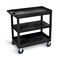 Luxor Cart, (2) Tub, 1 Flat shelves, 18"x32", High Density Polyethylene (Shelf)/Polyvinyl Chloride (Leg) EC121HD-B - alternate 15