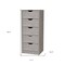 Homeroots 18" Gray Five Drawer Standard Chest 552267 - alternate 6