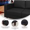 Flash Furniture HERCULES Artemis Black LeatherSoft Left Arm Reception Chair, 2 AC Outlets/1 USB/1 USB-C Ports ZB-8921C-LA-BLK-GG - alternate 8