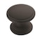 Amerock Ravino 1-1/4 in 32 mm Diameter Flat Black Cabinet Knob BP53012FB - alternate 1