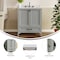Flash Furniture Haven 30in. Vanity w/Sink, Storage Cabinet w/Blk Hardware, Bottom Drawer, Marble Countertop, Gry FS-BN-4-30-KD-GY-HDBLK-GG - alternate 9
