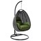 Leisuremod Charcoal Wicker Hanging Egg Swing Chair with Dark Green Cushions ESCCH-40DG - alternate 1