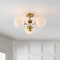 Jonathan Y Olivier 23.5" 3-Light Bohemian Farmhouse Iron/Frosted Glass LED Semi Flush Mount, Brass Gold JYL7600A - alternate 8