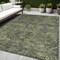 Homeroots 5' X 8' Moss Green and Gray Oriental Washable Non Skid Indoor Outdoor Area Rug 563812 - alternate 1