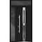 Vdomdoors Steel Door Deux 1755 Black Enamel Sidelight and Transom Window Stainless Inserts Single Modern Pain DEUX1755EXD-BLK-W36+14 x H80+16-Right-hand Inswing - alternate 3