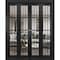 Sartodoors Sliding Closet Double Bi-fold Doors, Felicia 3355 Matte Black with Clear Glass, Sturdy Tracks Mold FELICIA3355DBF-BLK-72 x 80 (4* 18x80) - alternate 1
