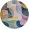 Homeroots 8' Green Purple And Pink Round Abstract Washable Indoor Outdoor Area Rug 604440 - alternate 8