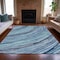 Homeroots 8' X 10' Blue Aqua And Ivory Abstract Washable Indoor Outdoor Area Rug 631236 - alternate 8