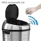 Hls Commercial 18 gal Round Indoor Metal Can, Silver, Touchless Sensor Lid, Stainless Steel, 17.5 in HLS18RC - alternate 9