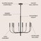 Jonathan Y Amoros 27.25" 8-Light Modern Mid-Century Iron LED Chandelier, Oil Rubbed Bronze JYL7900A - alternate 8