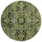 Homeroots 8' Round Olive Green and Dark Green Round Oriental Washable Non Skid Indoor Outdoor Area Rug 563777 - alternate 7