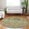 Homeroots 8' Brown Beige And Artichoke Green Round Floral Washable Indoor Outdoor Area Rug 588884 - alternate 8