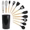 Megachef Black Silicone and Wood Cooking Utensils, Set of 12 MGSP-590 - alternate 1