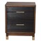 Homeroots Dark Walnut and Black Mod Drawer Nightstand 399254 - alternate 3