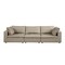 Homeroots 122" Beige Top Grain Leather Reclining Solid Wood Sofa 720406 - alternate 1