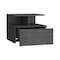 Homeroots 13" Dark Gray Wood One Drawer Floating Nightstand 546380 - alternate 7
