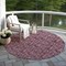 Homeroots 8' Merlot Mauve And Ivory Round Floral Washable Indoor Outdoor Area Rug 581902 - alternate 5