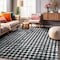 World Rug Gallery Geometric Distressed Abstract Washable Non Slip Area Rug 5 ft x 7 ft Black WR69BLACK5X7 - alternate 1