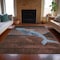 Homeroots 3' X 5' Brown And Denim Blue Animal Print Washable Indoor Outdoor Area Rug 630957 - alternate 3