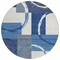 Homeroots 8' Blue And Ivory Round Geometric Washable Indoor Outdoor Area Rug 612571 - alternate 7