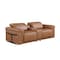Homeroots 86in Chestnut and Black Italian Leather Power Reclining Loveseat With Storage 720528 - alternate 10