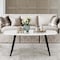 Homeroots 43" White and Black Faux Marble And Steel Coffee Table 568251 - alternate 8