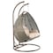 Leisuremod Beige Wicker Hanging 2 person Egg Swing Chair with Beige Cushions ESC57BG - alternate 4
